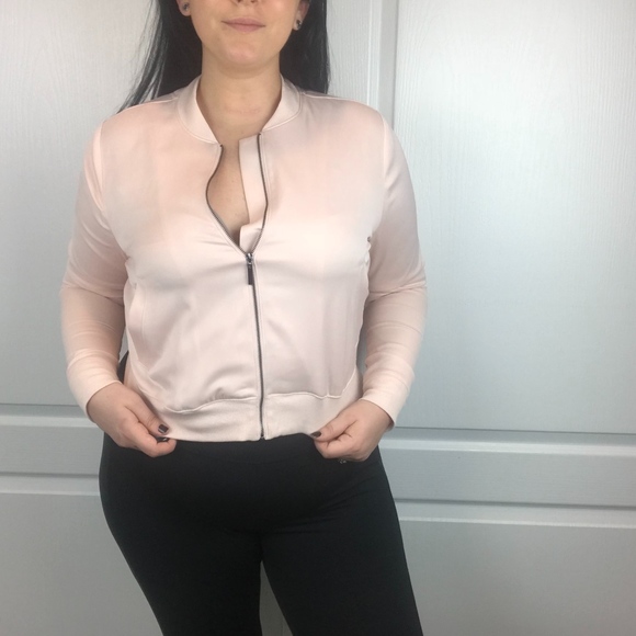 Lane Bryant Jackets & Blazers - Lane Bryant X Glamour Pink Bomber Jacket Embroider